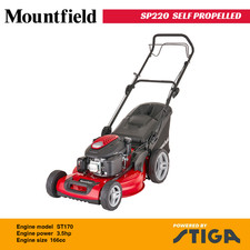 MOUNTFIELD SP220 SELF PROPELLED PETROL LAWNMOWER 21in/51cm DECK 166cc Stiga