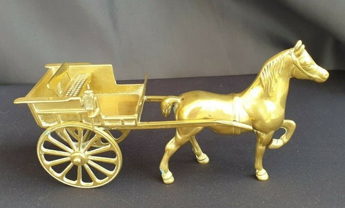 Brass horse and carriage - horse,