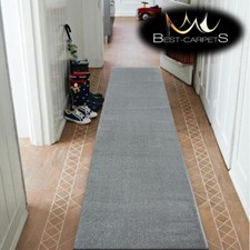 Modern Thick Hall Runner "SKETCH" grey plainWidth 70 - 200cm - extra long Stairs