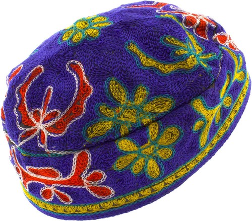 Blue bucharian yarmulke kippah - blue,