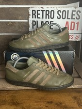 Adidas Originals ® Hamburg Khaki Green Leather UK Size 8 2014