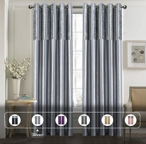 Crushed velvet band curtains - crushed,