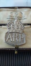 Vintage WWll 1939 Sterling Silver ARP Lapel Badge Royal Mint 9.7 g HALLMARKED!!