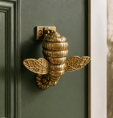 Metal bumble bee door knocker - metal,