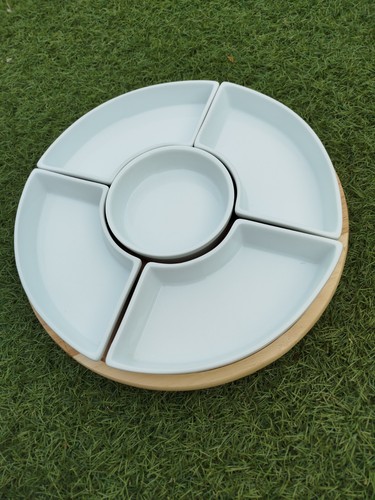 Wooden lazy susan - with, 5
