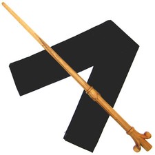 15" Hand Carved Gilderoy Almond Wood Magic Wizard Wicca Wand w/ Free Bag