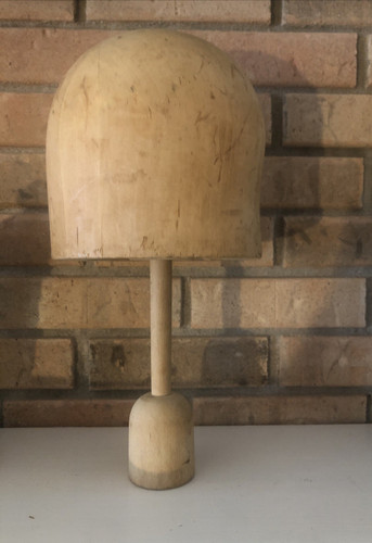 Vtg antique wooden block hat - wooden,