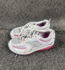 Skechers Shape Ups Womens US 6 White Pink Low Top Leather Walking Shoes Ladies