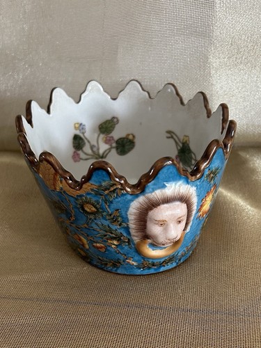 Vintage hand painted fluted - vintage,