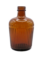 Vintage 'Not To Be Taken' Ribbed Amber Glass Poison Bottle, c.1930~