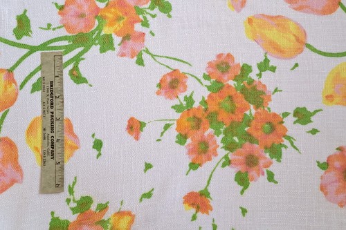 Vtg printed linen fabric for - linen,