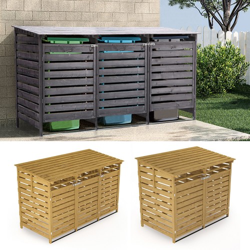 Double triple wheelie bin - wheelie,