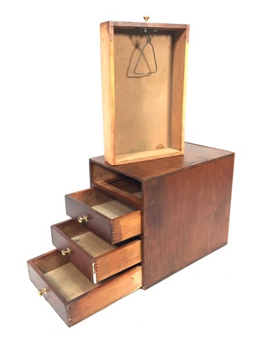 Antique tabletop wooden chest - wooden,