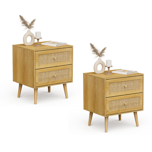 Bedside tables set rattan - bedside, 2