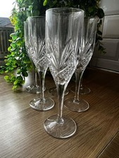 Cristal de Flandre Salzburg 24% Lead Crystal Champagne Flutes Set of 6 France