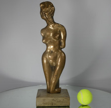 Mid c Large Abstract Heavy Bronze Female Nude Sculpture. Rik Versonnen 1919-1997