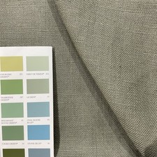 WARWICK SLUBBY LINEN UPHOLSTERY FABRIC - KHAKI - RRP £54/M - 2.55M - £42