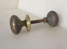 Victorian Brass Door Knobs Handles Old Architectural Antique Georgian 1 Plate