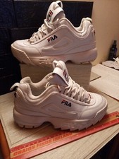 Size 5 Uk Fila Women's Disruptor II 2 Premium Repeat White Chunky Trainers