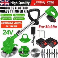 24V Cordless Strimmer Grass Trimmer Tree Cutter Garden Edger Electric 2Batteries
