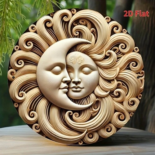 Sun moon metal wall - moon,