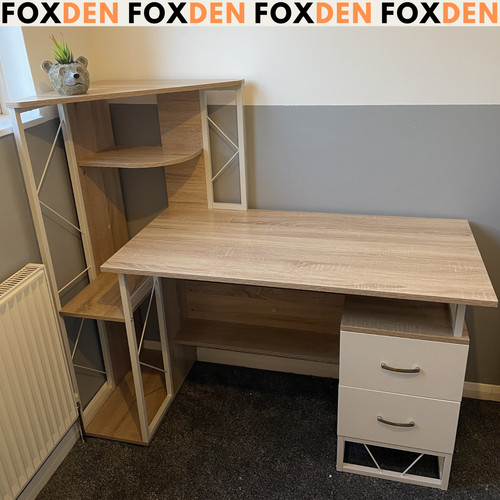Large oak computer desk - large,