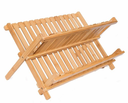 Beechwood folding dish drainer - dish,