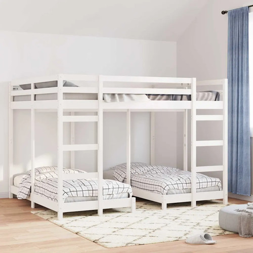 Triple bunk bed frame white - bed,