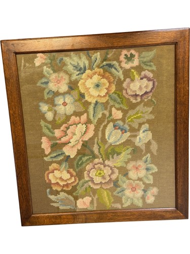 Vintage needlepoint fire - vintage,