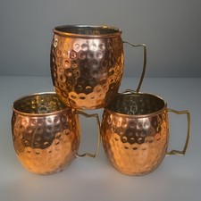 3 x Copper Mugs Cups Brass