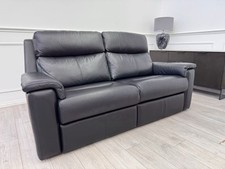 G PLAN Thornbury Static 3 Seater Sofa In Jet Black Leather