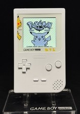 Nintendo Gameboy Pocket Pokemon Pikachu White Modern IPS Screen - New Capacitors