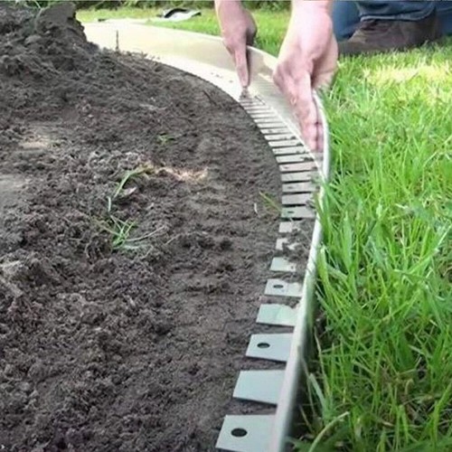 Galvanised steel metal lawn - galvanised,