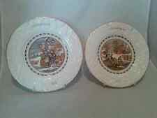 Pair of Coalport Christmas plates