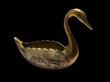 Vintage Brass Swan Ornament -