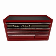 Mac Tools Red Pressed Steel Mini Tool Box Vintage Collectible Display
