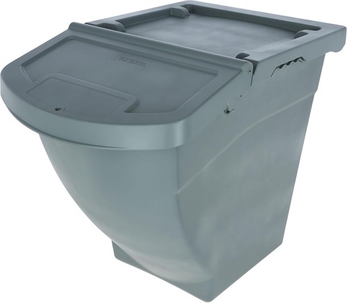 Plastic feed bin - feed, grey