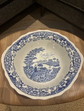 Vintage Swinnertons Silverdale Blue & White Serving Bowl Hanley England