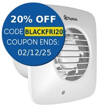 Xpelair Simply Silent DX100BTS Extractor Fan Timer 2 Speed IPX4 Rated Square