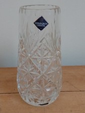 Edinburgh Crystal tear drop vase original labels
