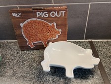 PIG OUT CERAMIC PIG SHAPE SNACK BOWL BY BOX 51