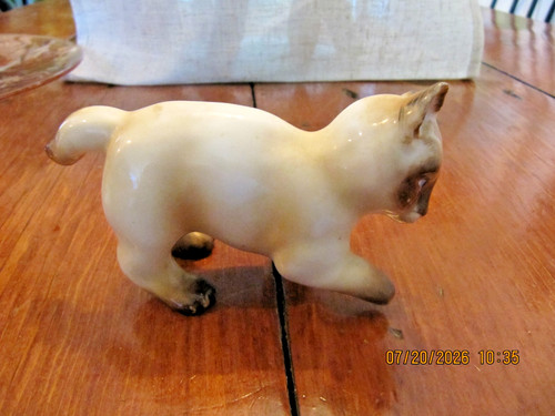 Vintage porcelain siamese cat - porcelain,
