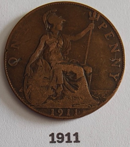 1911 george one penny - george, coin