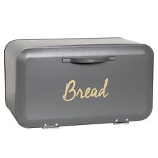 Grey Modern Bread Bin Kitchen Loaf Storage Box Large