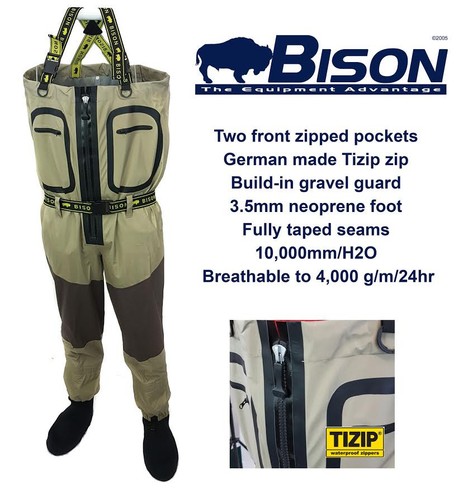 Bison breathable zip front - zip,