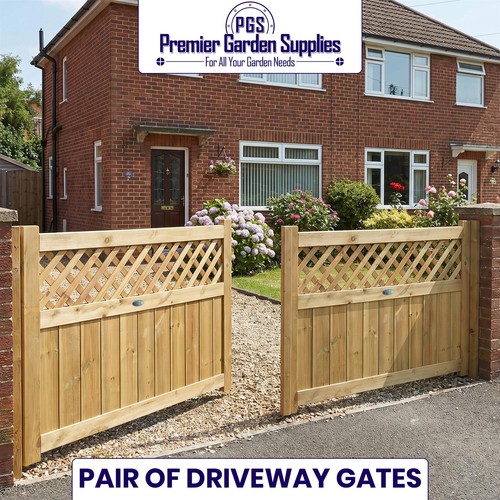 Driveway gates with - with, lattice