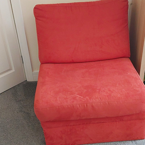 Red convertible sofa - red, bed