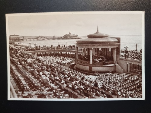 Eastbourne bandstand postcard - eastbourne,