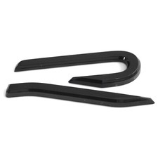 Original VW R lettering tailgate emblem black edition logo black/grey 