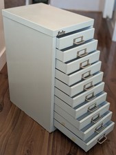 Silverline 10 Drawer Filing Cabinet Vintage 1993 Industrial Cabinet 